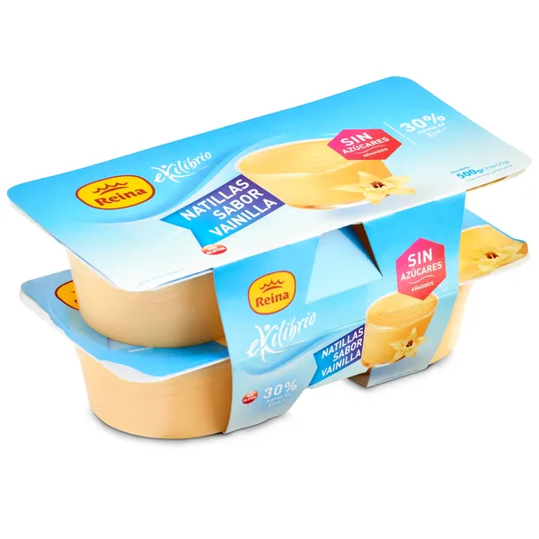 Natillas de vainilla sin azúcar Reina pack 4 x 125 g