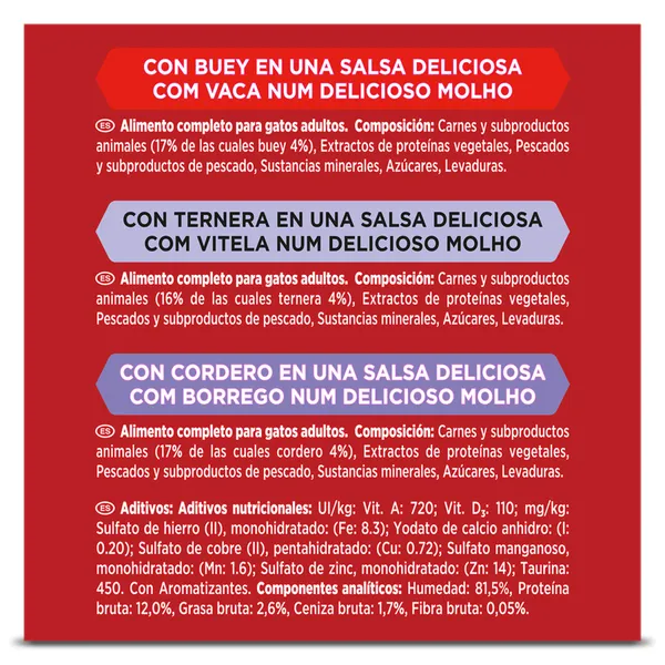 Alimento para gatos varios sabores Gourmet caja 300 g 3
