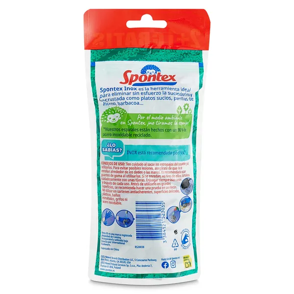 Estropajo acero inoxidable Spontex 3 unidades 3