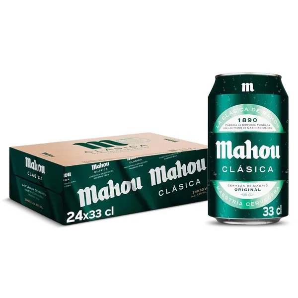 Cerveza clásica Mahou pack 24 x 33 cl 2