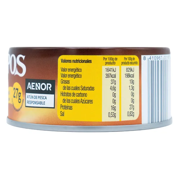Atún claro en aceite de girasol Campos 104 g 4