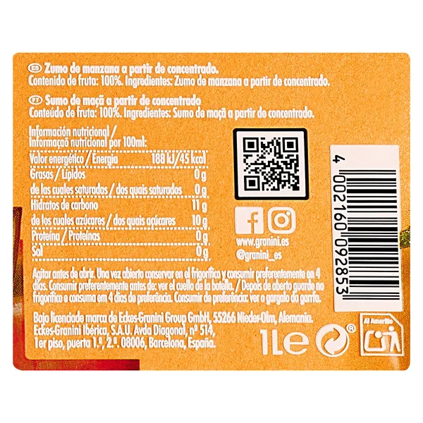 Zumo de manzana Granini 1 L 4