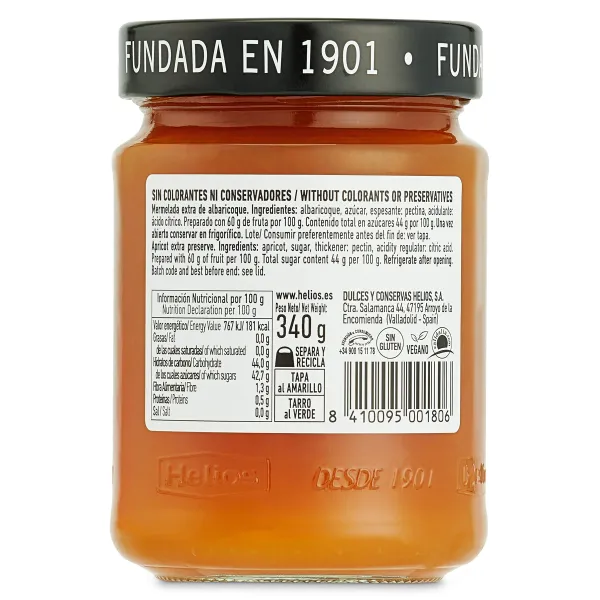 Mermelada de albaricoque extra Helios 340 g 3