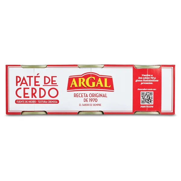 Paté de cerdo original Argal 3 x 83 g 2