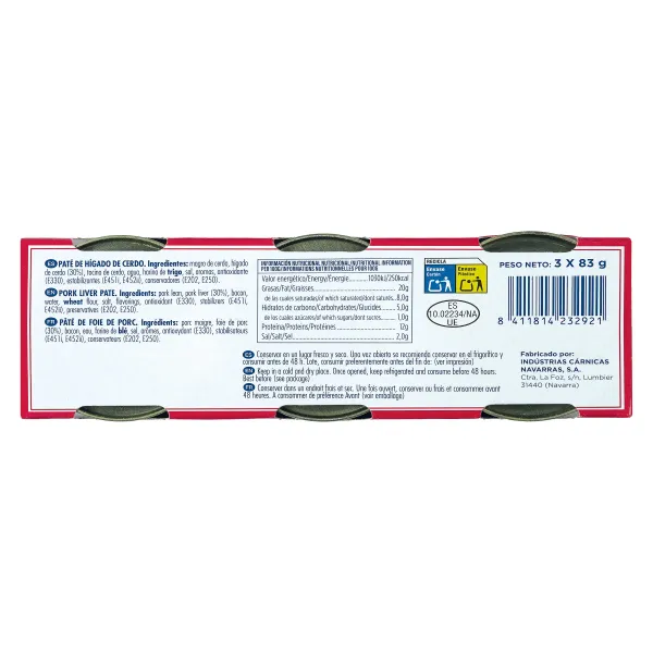 Paté de cerdo original Argal 3 x 83 g 3