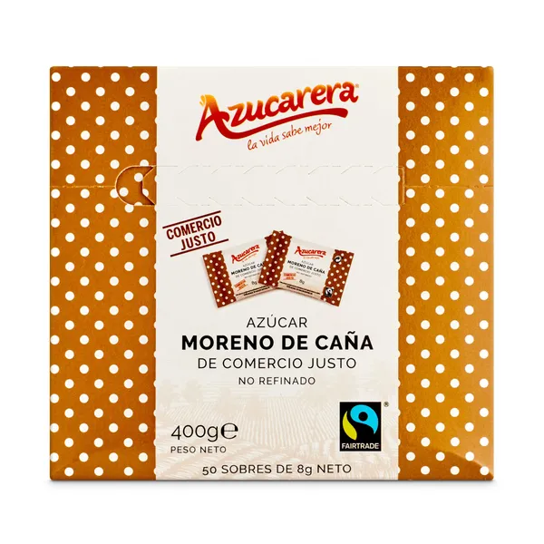 Azúcar moreno de caña en sobres Azucarera 400 g 2