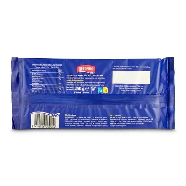 Crackers tradicionales Recondo caja 250 g 3