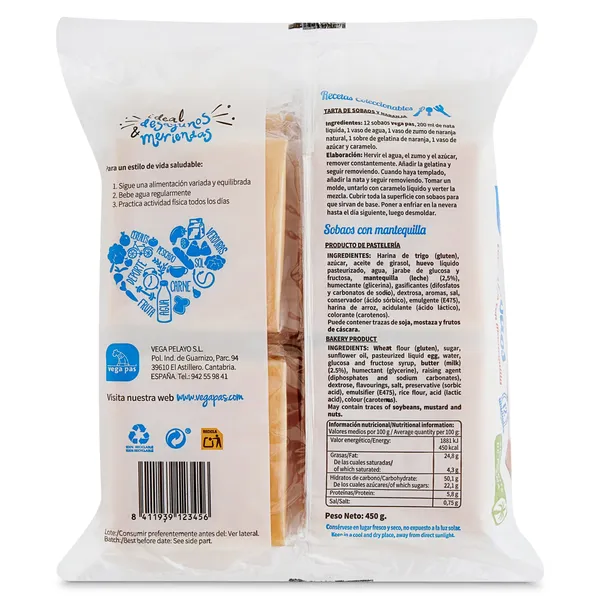 Sobaos Vega pas bolsa 450 g 2