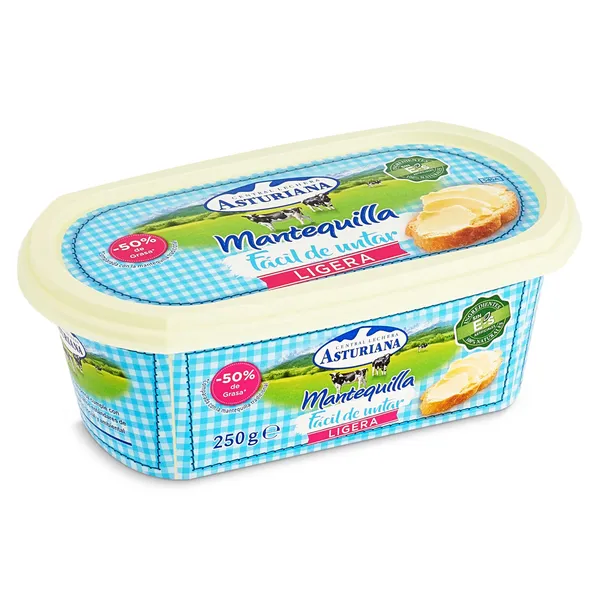 Mantequilla ligera fácil de untar Asturiana 250 g 4