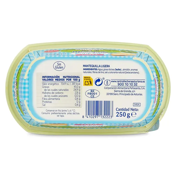 Mantequilla ligera fácil de untar Asturiana 250 g 5