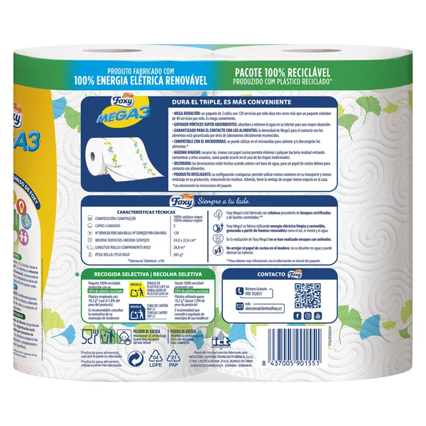 Papel de cocina Foxy 2 unidades 3