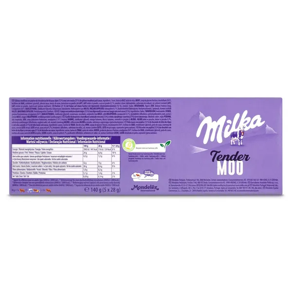 Bizcocho con pepitas de chocolate tender moo Milka caja 140 g 3