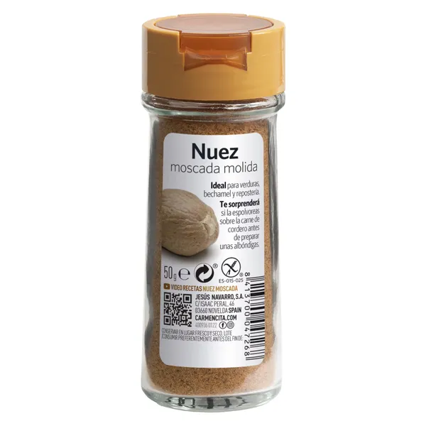 Nuez moscada molida Carmencita frasco 50 g 2