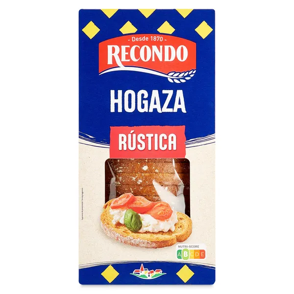Pan tostado hogaza rústica Recondo caja 240 g 2