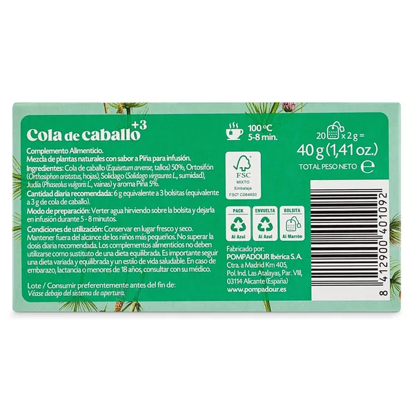 Infusión de cola de caballo Pompadour 20 unidades 5