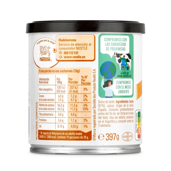 Dulce de leche La lechera lata 397 g 2