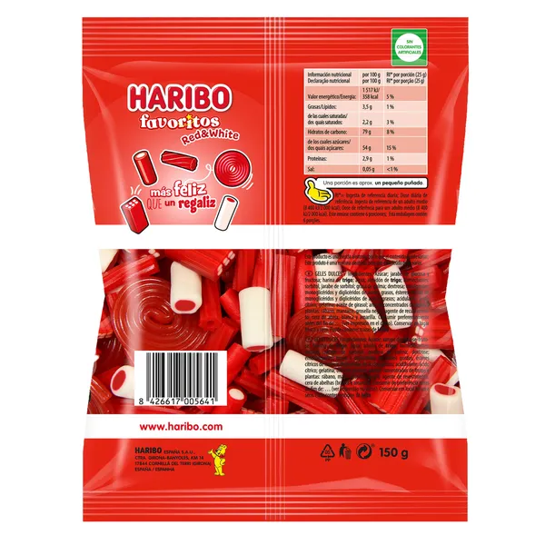 Golosinas favoritos red&white Haribo bolsa 150 g 3