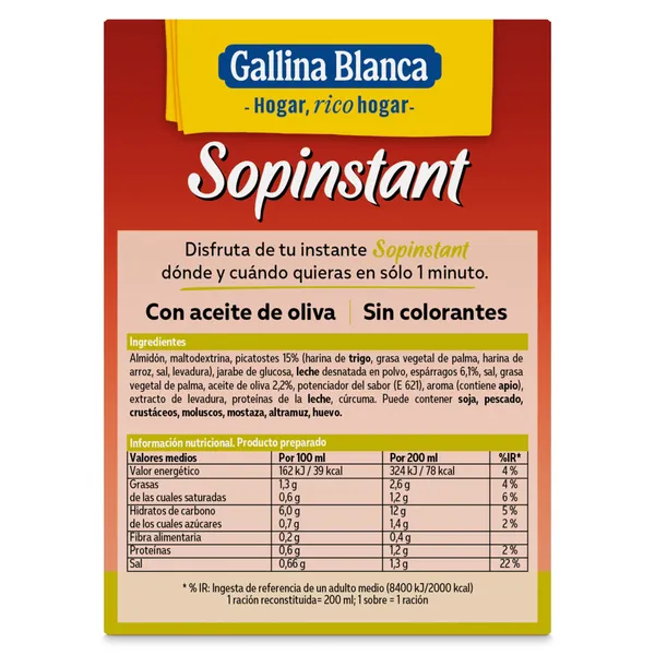 Crema de espárragos Gallina Blanca Sopinstant caja 57 g 3