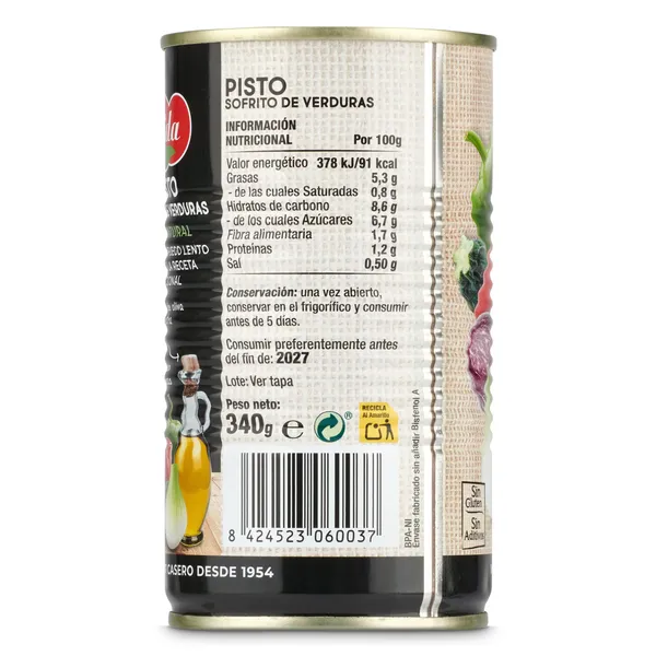 Pisto de tomate frito con verduras Hida 340 g 4
