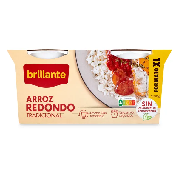 Vasos de arroz redondo Brillante 2 x 200 g 2