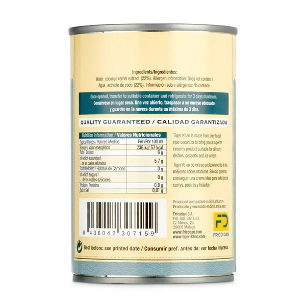 Jugo de coco light Tiger Khan 400 g 3