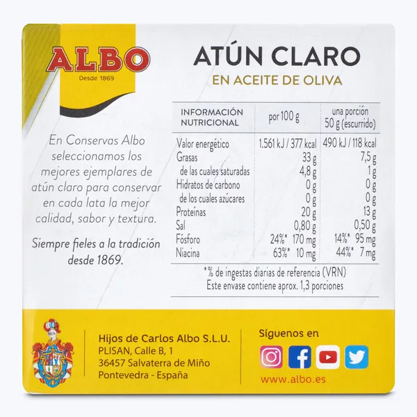 Atún claro en aceite de oliva Albo 67 g 5