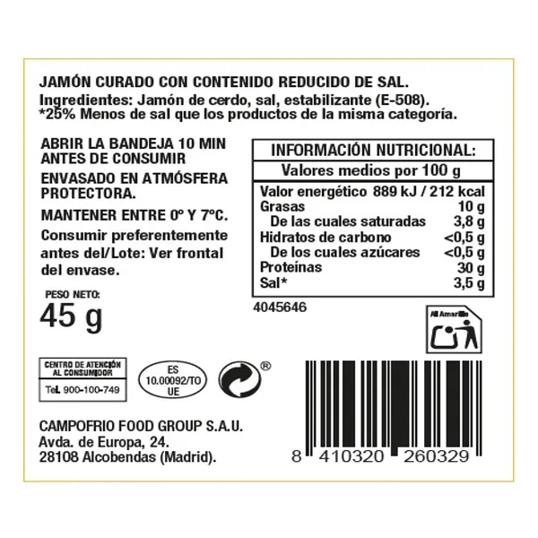 Jamón de cebo ibérico 50% de raza ibérica Navidul sobre 104 g 3