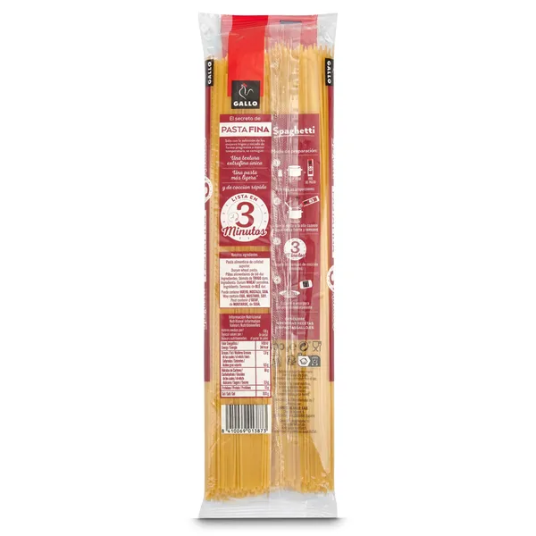 Espaguetis cocción rápida 3 min Gallo 400 g 2
