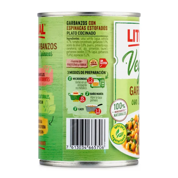 Garbanzos con espinacas Litoral 425 g 4