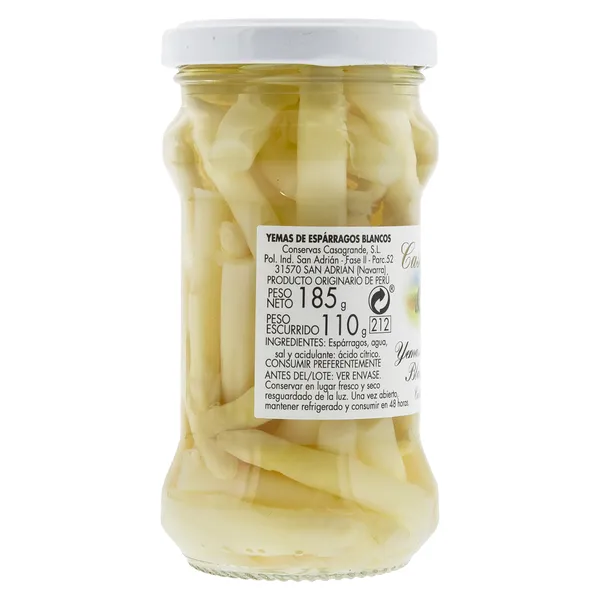 Yemas de espárragos baby Casagrande frasco 110 g 2