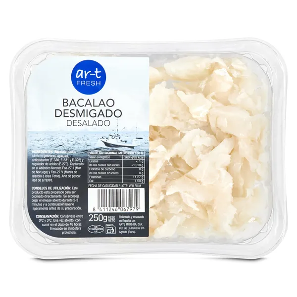 Bacalao desmigado desalado Dimar bandeja 250 g 2