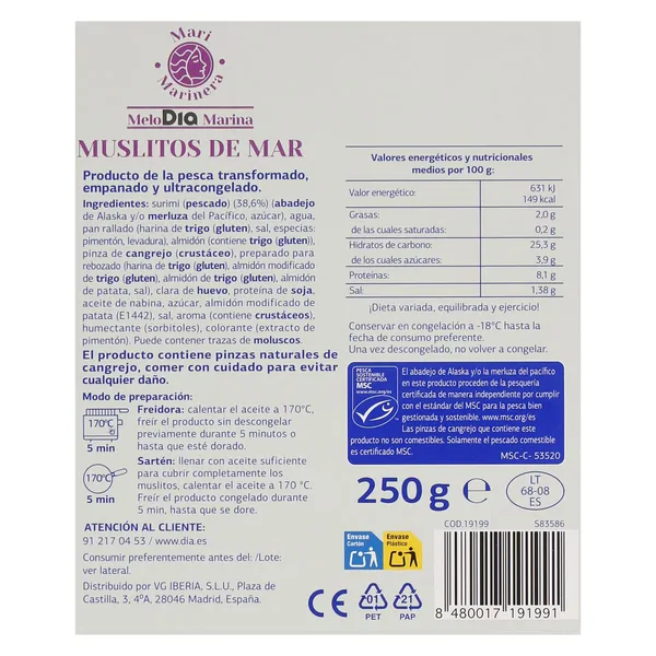 Muslitos de mar MSC Dia Mari Marinera 250 g 4