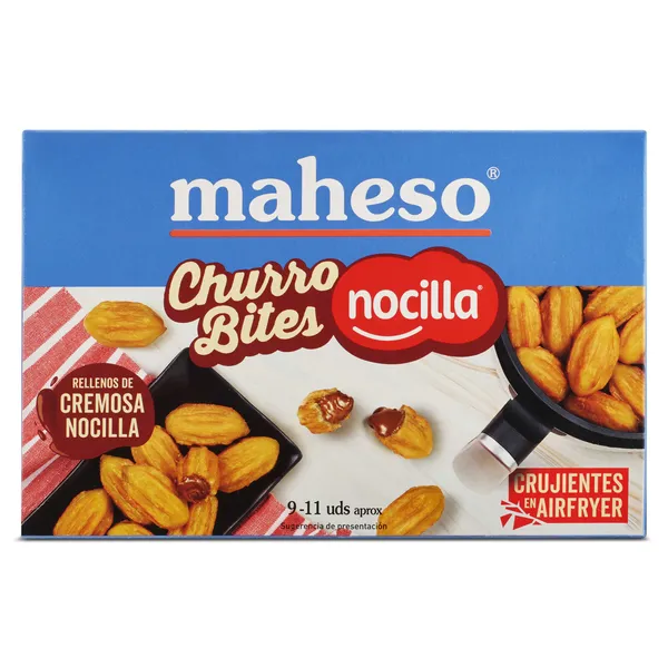Mini churros rellenos de crema al cacao Maheso caja 170 g 2