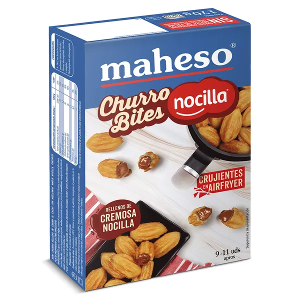 Mini churros rellenos de crema al cacao Maheso caja 170 g 3
