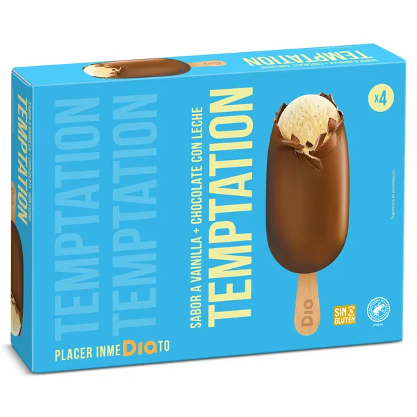 Helado bombón chocolate con leche Dia Temptation 4 x 84 g