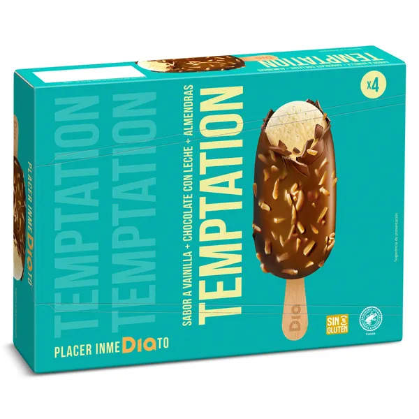 Helado bombón almendrado Dia Temptation 4 x 90 g 2