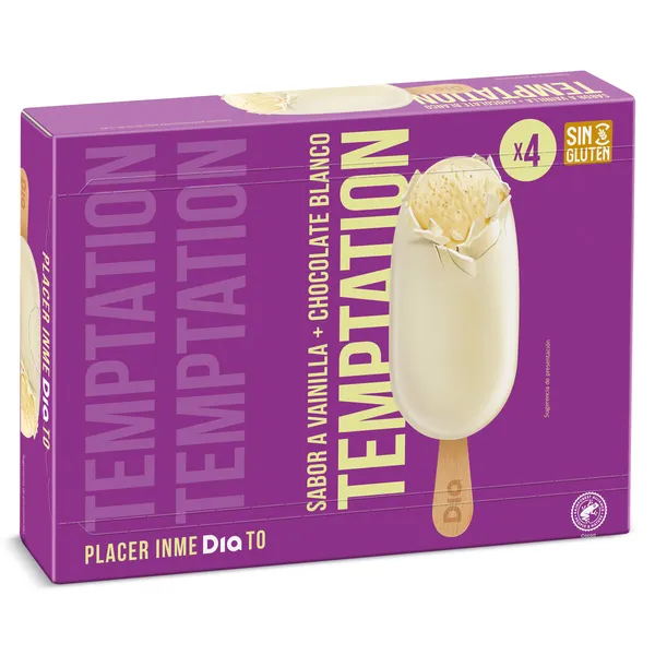 Helado bombón chocolate blanco Dia Temptation 4 x 84 g 3