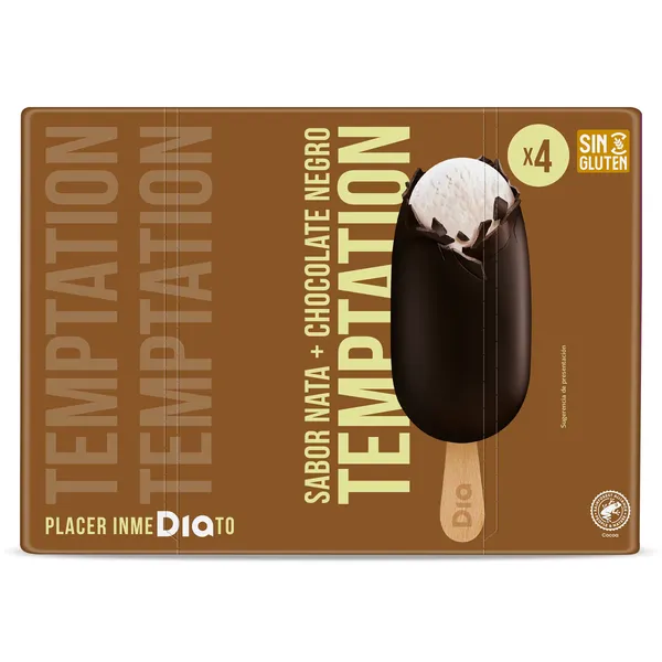 Helado bombón chocolate negro Dia Temptation 4 x 83 g 2