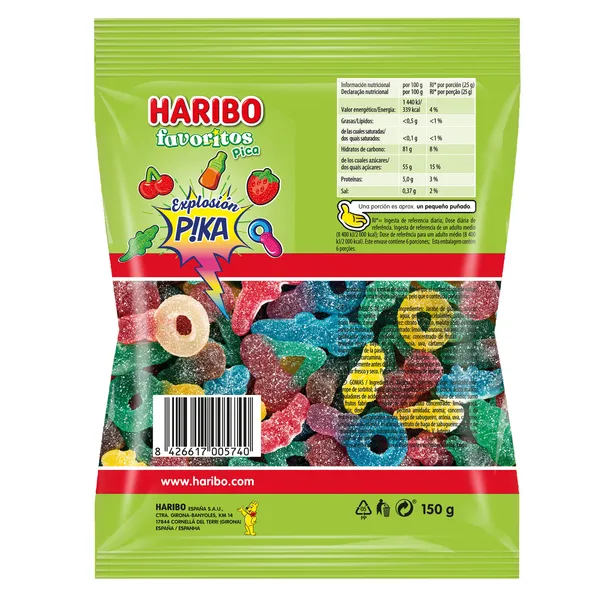 Golosinas favoritos pica Haribo 150 g 3
