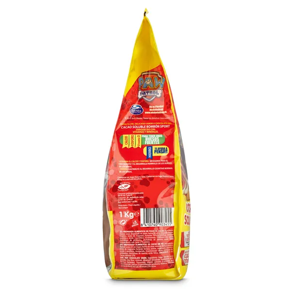 Cacao soluble Patrulla Canina Bombón Sport bolsa 1 Kg 3