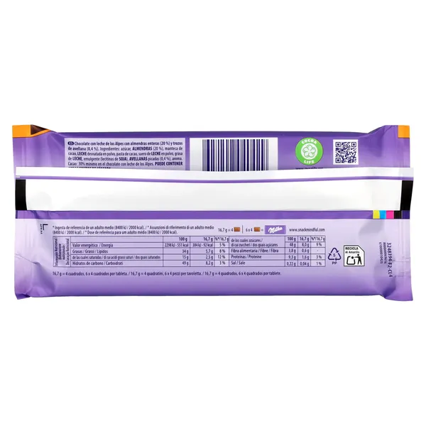 Chocolate con leche y almendras enteras Milka 100 g 4