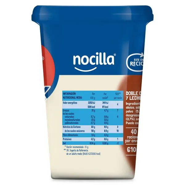 Crema de cacao y leche de avellanas dúo Nocilla 610 g 3