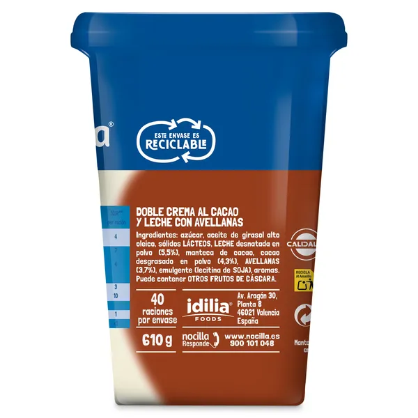 Crema de cacao y leche de avellanas dúo Nocilla 610 g 5