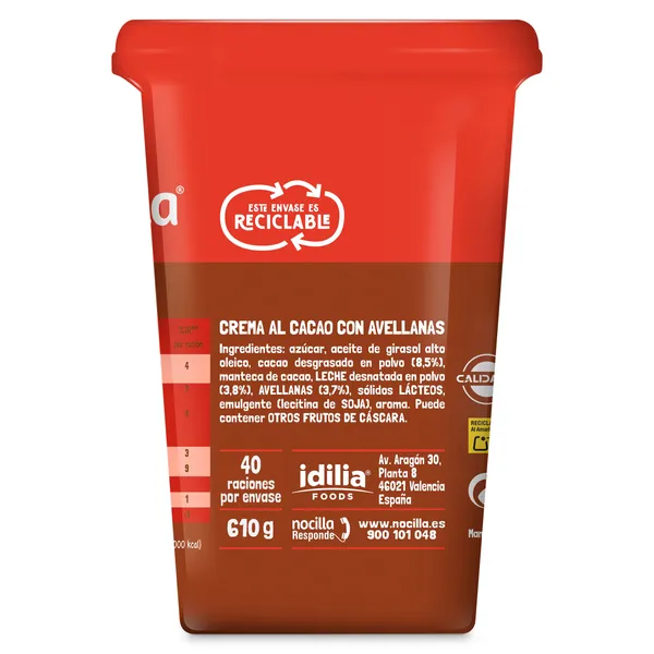 Crema de cacao con avellanas original Nocilla bote 620 g 5