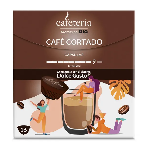 Café cortado en cápsulas Cafetería de Dia caja 16 unidades 2