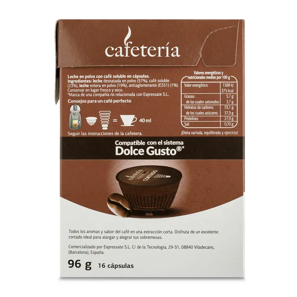 Café cortado en cápsulas Cafetería de Dia caja 16 unidades 4