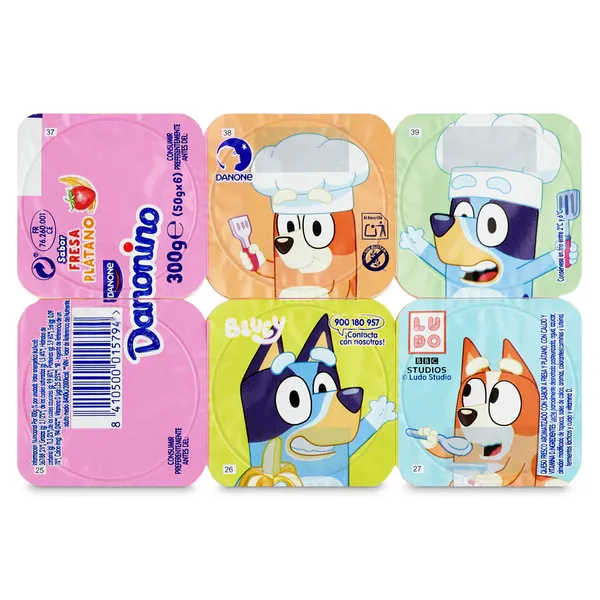 Petit de fresa y plátano Danonino 6 x 50 g 2