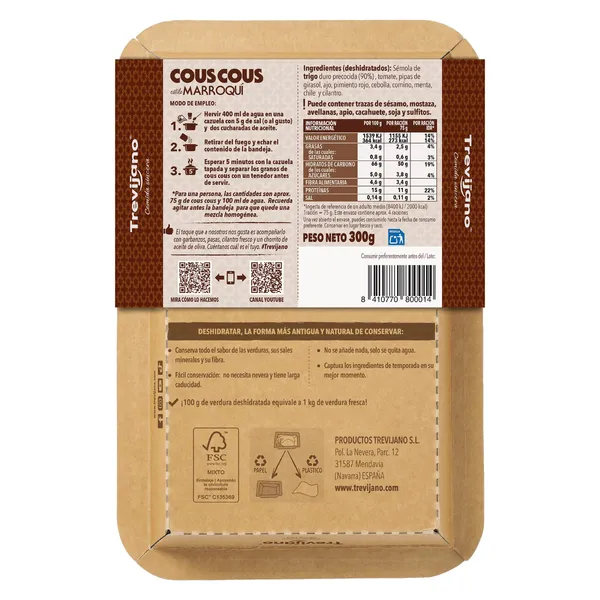 Cous cous marroquí Trevijano 300 g 2