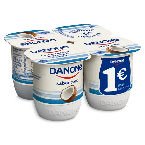 Yogur sabor coco Danone pack 4 x 125 g