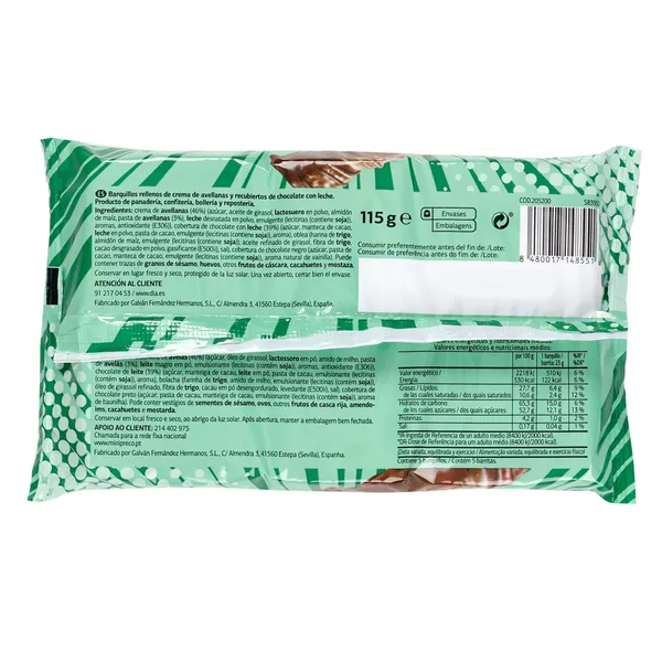 Barritas de chocolate con leche y avellanas Dia Temptation 115 g 3